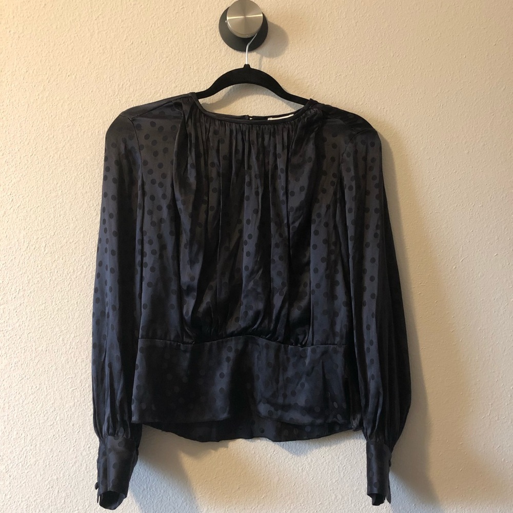 Aritzia Black Silk Blouse